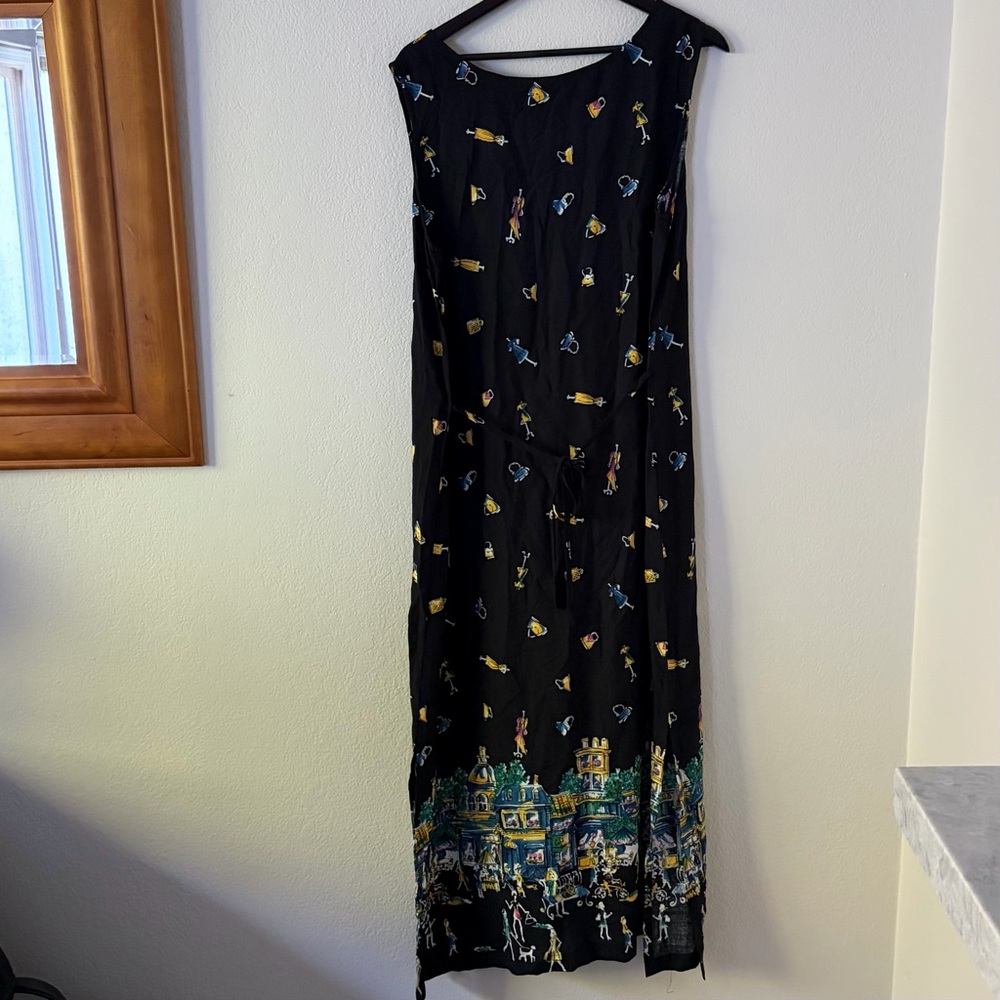 California Krush Black Maxi Dress with Novelty Print – Women’s Size XL